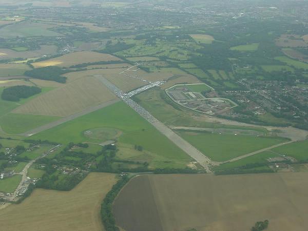 Bovingdon from the air today, a flee market in progress on the runway.