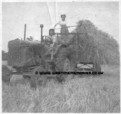 Pat Kemp driving the tractor during haymaking