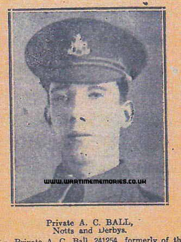 <p>263446_Private Albert Charles Ball_10th Notts & Derby
