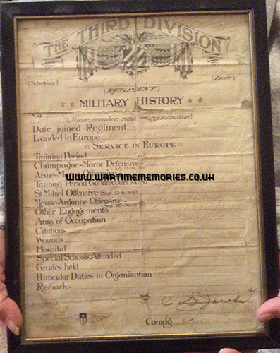 Angelo Fiaschetti, WW1 service discharge certificate