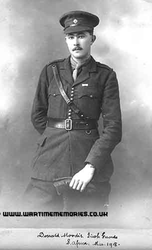Donald Moodie, Irish Guards, S. Africa, March 1918