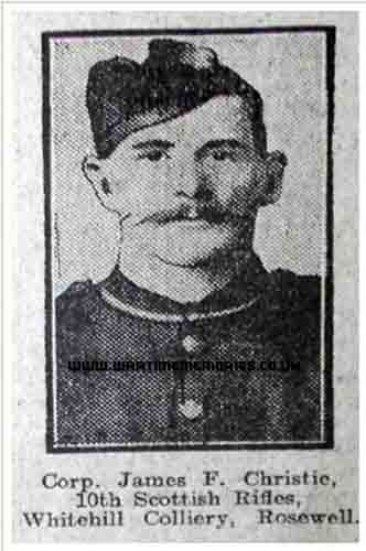 Albert Bigg Of 10th Battalion 1st Cameronians Awarded DCM 1916 Sgt 