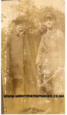 Lieutenant John Barker with his father Rev Thomas Barker probably taken before his departure for France in 1916.

