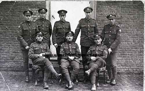 Sergeants of the 42nd Batallion MGC. John William Boss is second from the right, back row.