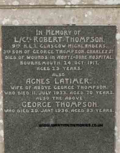 Gravestone for Robert Thompson