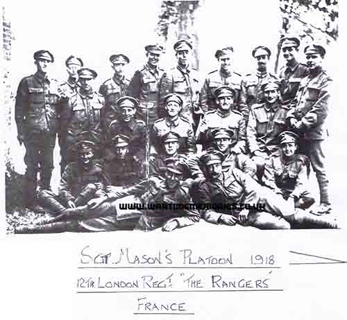 <p>Stg Mason's Platoon 12th London Regt in France 1918