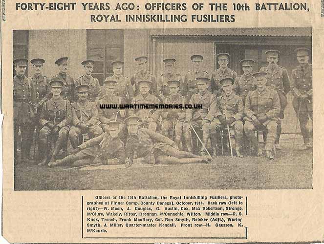 10th Inniskilling Fusiliers Oct 1914