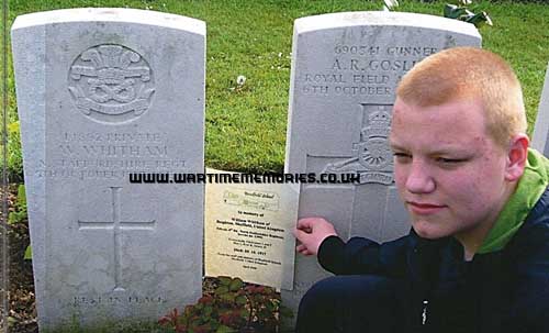 <p>Myself at William's grave in 2008