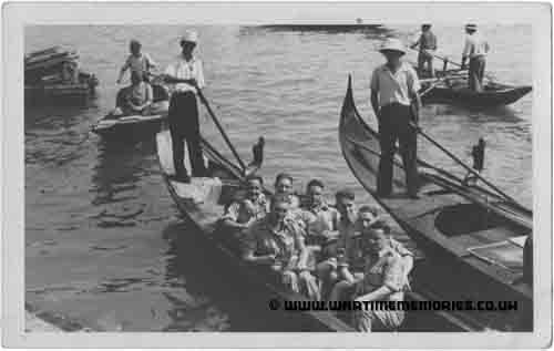 My Dad, Albert Briggs on a gondolier in Venice. He is in the foreground.