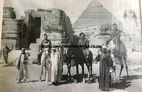 Arthur Everett, left, on white horse in Egypt