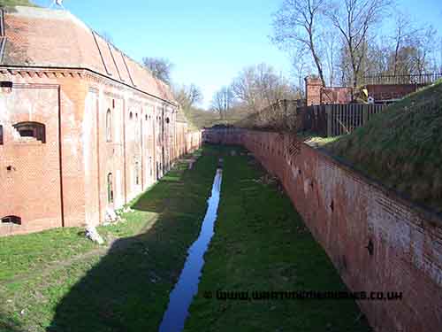 The dry moat at one of the forts 
