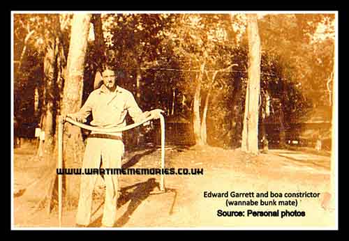 Edward Garrett and boat constrictor (wannabe bunkmate)