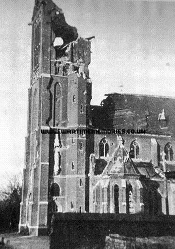 Church at Reusel after the Typhoon attack of 28th of September 1944