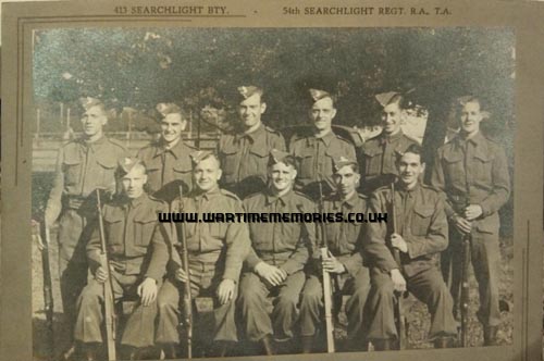 Ernest Lodge is front row centre, 413th Battery, 27th Sep 1942 at Ganton HQ.