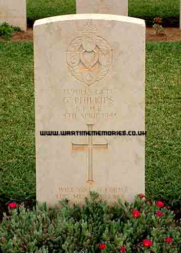 Grave of L.Cpl George Phillips, R.E.M.E. SFAX War Cemetery, Tunisia