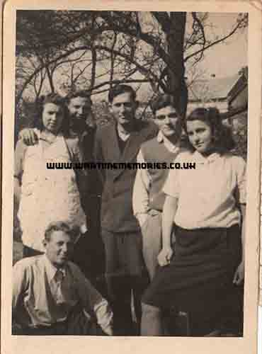 Jim with Cernikova family in Jepnicky after escape from POW camp.