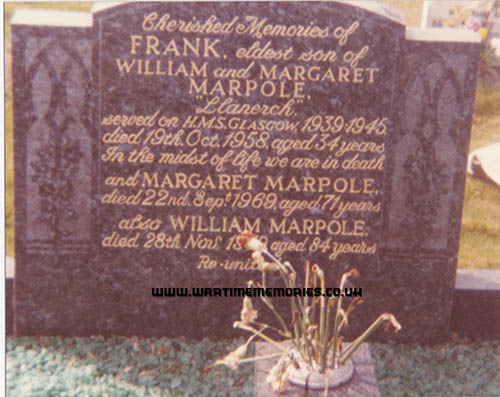 Family photograph of John Marpoles headstone.