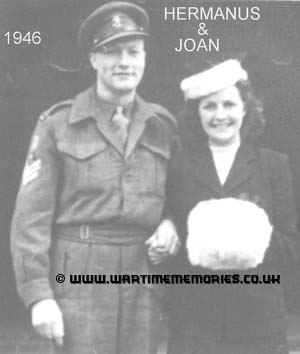Sgt. Hermanus Koomans  at his wedding to Joan Doreen Jessop of the ATS. 
