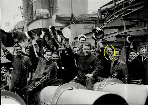 Stanley is circled in yellow. On Arrival at Newcastle after the Sinking of Bismarck
