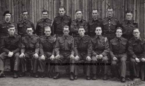 George Hawkins (marked with white square) and some fellow PoWs at Arbeits Kommando E72
