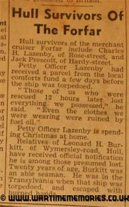 Clipping from Hull local Newspaper